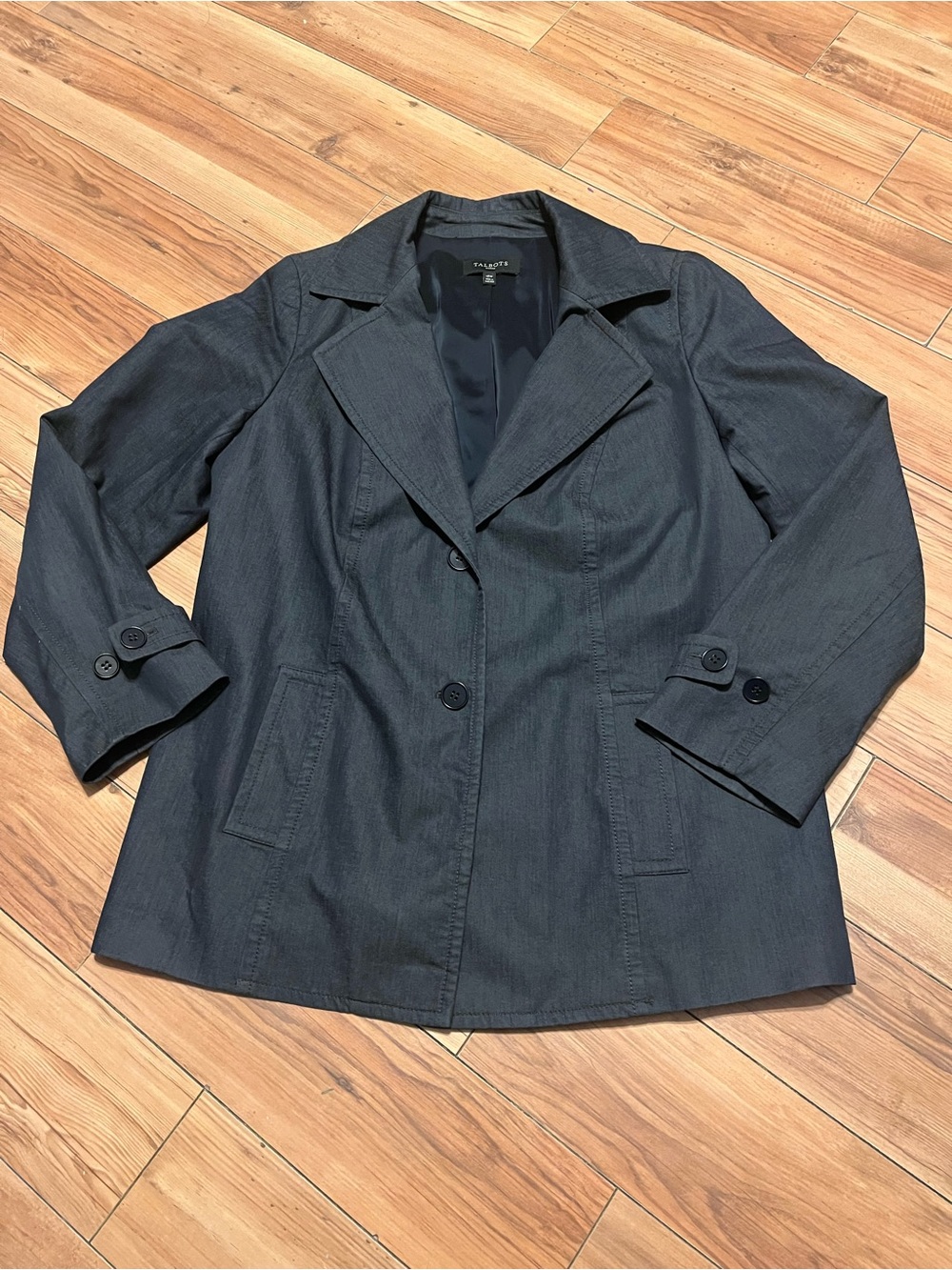 Talbots Charcoal Gray Two-Button Women's Blazer Jacket